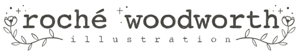 Text logo of Roche Woodworth Illustration